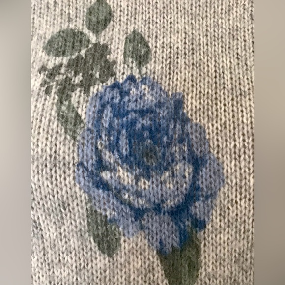 LUCKY BRAND Los Angeles sz.S/P blue rose sweater, Cotton wool blend, feminine - Picture 6 of 8